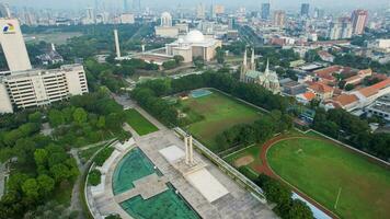 Aerial view of West Irian Liberation Monument in Jakarta. Jakarta, Indonesia, May 6, 2022 photo