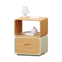 3D bedside tables with lamp png