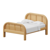 wooden bed with soft bedding png