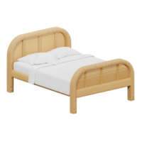 wooden bed with soft bedding png