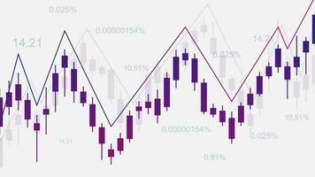 Business or financial chart with trend lines and numbers growth up. Stock market or trading graph concept background. Vector illustration.