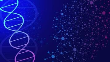 Molecular structure with DNA strand for medical, chemistry and science concept background. Vector illustration.