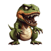 Trex isolated background. Cartoon style png