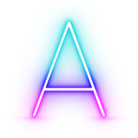 Neon Alphabet A letter In transparent Background png