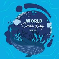 flat design vector world ocean day 8 june