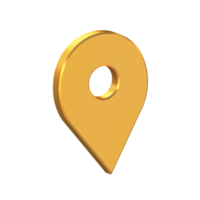 Location 3D Icon Isolated on Transparent Background, Address Icon Gold Texture, 3D Rendering png