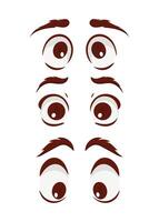 Set of eyes in flat style. Isolated on white background. Vector illustration.