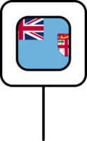 Fidji drapeau carré épingle icône. png