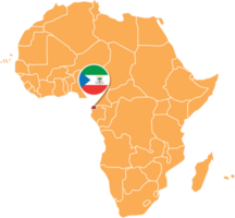 mapa da guiné equatorial na áfrica, ícones mostrando a localização da guiné equatorial e bandeiras. png