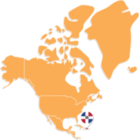 dominicain république carte dans Nord Amérique, Icônes montrant dominicain république emplacement et drapeaux. png