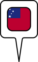 Samoa flag Map pointer icon, square design. png