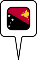 Papua Neu Guinea Flagge Karte Zeiger Symbol, Platz Design. png