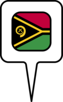 Vanuatu Flagge Karte Zeiger Symbol, Platz Design. png