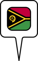 vanuatu vlag kaart wijzer icoon, plein ontwerp. png