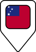 Samoa flag map pin navigation icon, square design. png