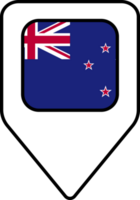 New Zealand flag map pin navigation icon, square design. png