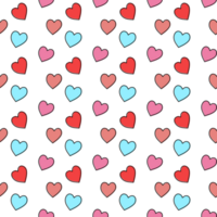 Seamless colorful hearts png