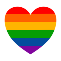 Colorful heart pride rainbow png