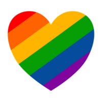 Colorful heart pride rainbow png