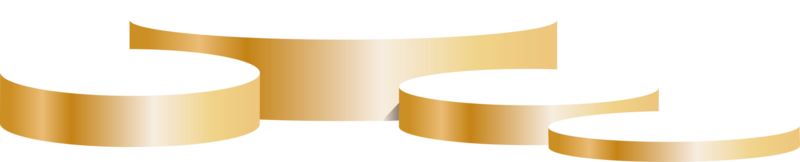 Golden podium or showcase to place products isolate on png or transparent background for new product, promotion, advertising. Golden circle plinth, pillar or display stage. PNG.