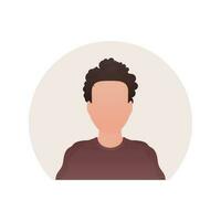 Portrait of a young guy. Isolated. Cartoon style. vector