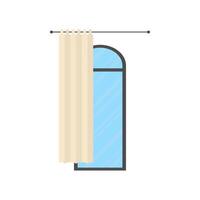 Window with a curtain. Isolated Cartoon style. vector