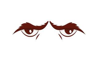 Evil eyes in flat style. Isolated on white background. Vector illustration.