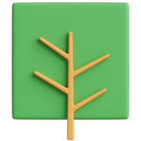 3D Green Tree. 3d render illustration. png