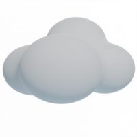 blanco 3d nubes.suaves redondo dibujos animados mullido nubes icono. 3d hacer ilustración png