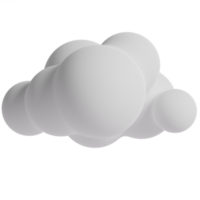 White 3d clouds.Soft round cartoon fluffy clouds icon. 3d render illustration png