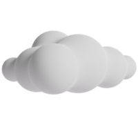 White 3d clouds.Soft round cartoon fluffy clouds icon. 3d render illustration png