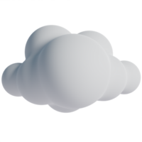 White 3d clouds.Soft round cartoon fluffy clouds icon. 3d render illustration png