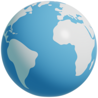 Terre globe 3d icône. 3d le rendu illustration. png