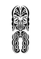 Face in the style of ancient tribes. Tattoo patterns. Isolated. Vetcor. vector