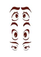 Set of eyes in flat style. Vector illustration. Isolated on white background.