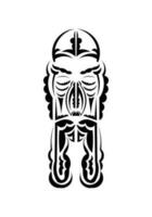 Maori style face. Black tattoo patterns. Isolated on white background. Vetcor. vector