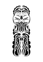 Face in traditional tribal style. Tattoo patterns. Isolated. Vector illustration.