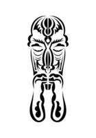 Face in the style of ancient tribes. Tattoo patterns. Isolated on white background. Vector illustration.
