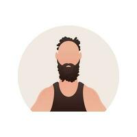 Icon of a guy in a T-shirt. Isolated. Cartoon style. vector