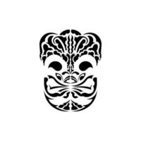 Tribal mask. Black tattoo in the style of the ancient tribes. Black ornament. Vector over white background.