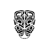 Pattern mask. Black tattoo in the style of the ancient tribes. Polynesian style. illustration isolated on white background. vector