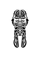 Face in traditional tribal style. Tattoo patterns. Flat style. Vetcor. vector