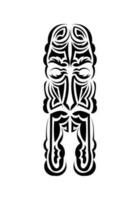 Mask in the style of the ancient tribes. Tattoo patterns. Isolated. Vetcor. vector