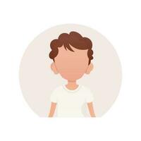 Avatar of a cute little boy. isolated on white background. Vector illustration in cartoon style.