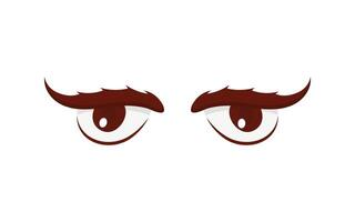 Calm eyes in flat style. Isolated on white background. Vector illustration.