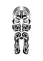 Face in traditional tribal style. Ready tattoo template. Flat style. Vetcor. vector