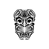 The face of a viking or orc. Traditional totem symbol. Simple style. Vector isolated on white background.