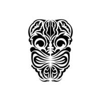 The face of a viking or orc. Traditional totem symbol. Simple style. Vector isolated on white background.