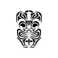 Pattern mask. Black tattoo in the style of the ancient tribes. Simple style. Vector isolated on white background.