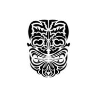 Tribal mask. Traditional totem symbol. Black ornament. Vector illustration isolated on white background.